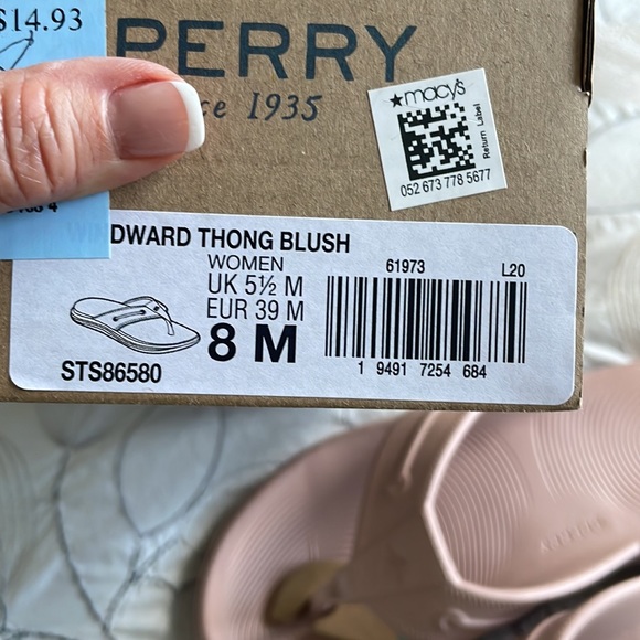 Sperry Windward thong blush women’s size 8 flip flops IOB. - Picture 8 of 10